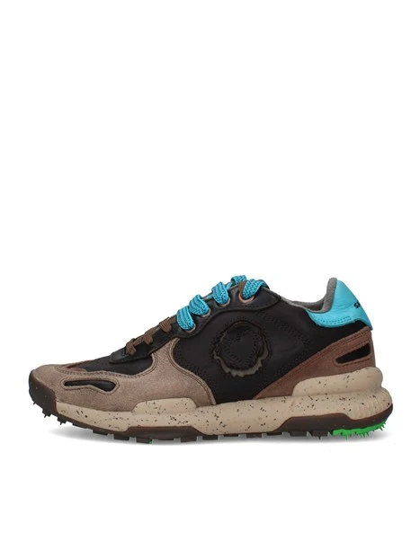 SNEAKERS BASSE CON INSERTI A CONTRASTO UOMO MARRONE