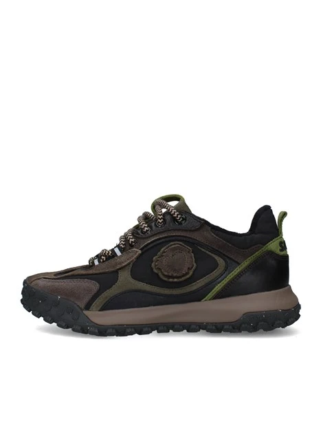 SNEAKERS BASSE CON LACCI TREKKING E SUOLA SCOLPITA UOMO NERO