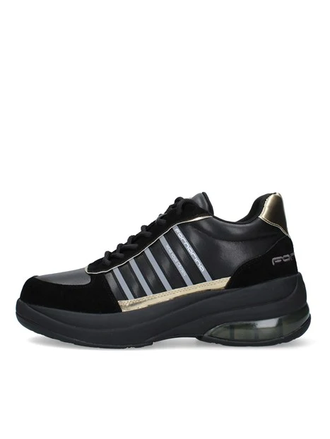 SNEAKERS BASSE CON DETTAGLI A CONTRASTO DONNA NERO