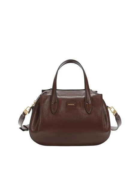 BORSA A MANO IN PELLE DAKATA CON TRACOLLA DONNA MARRONE