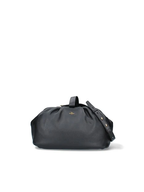 BORSA A MANO ARRICCIATA CON TRACOLLA DONNA NERO