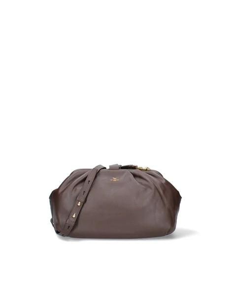 BORSA A MANO ARRICCIATA CON TRACOLLA DONNA MARRONE