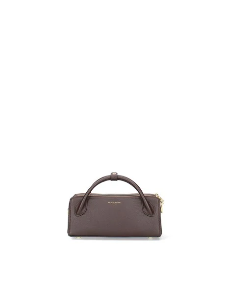 BORSA A MANO MINI IN PELLE MARTELLATA DONNA MARRONE