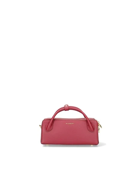 BORSA A MANO MINI IN PELLE MARTELLATA DONNA ROSSO