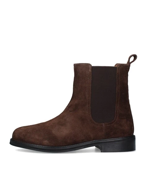 STIVALETTI TACCO BASSO CHELSEA CON INSERTI ELASTICI DONNA MARRONE