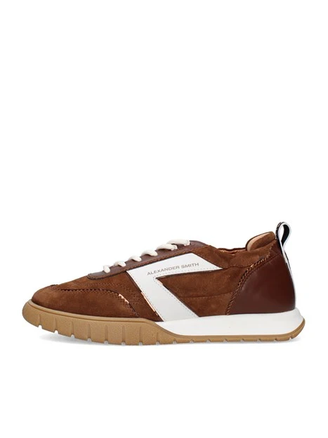 SNEAKERS BASSE CON INSERTO LATERALE A CONTRASTO DONNA CUOIO