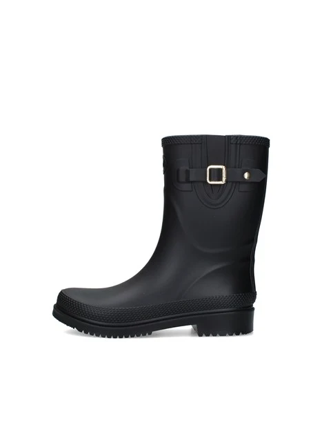 STIVALI TACCO BASSO CON FIBBIA DECORATIVA DONNA NERO