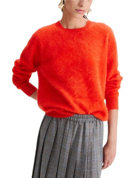 MAGLIA GIROCOLLO IN PURA LANA MERINO EXTRAFINE DONNA ARANCIO