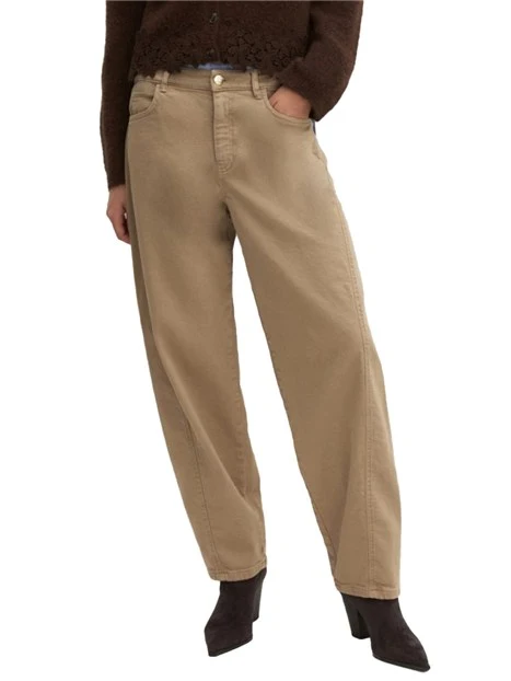 JEANS BOYFRIEND BARREL IN COTONE STRETCH EFFETTO OLD DONNA BEIGE