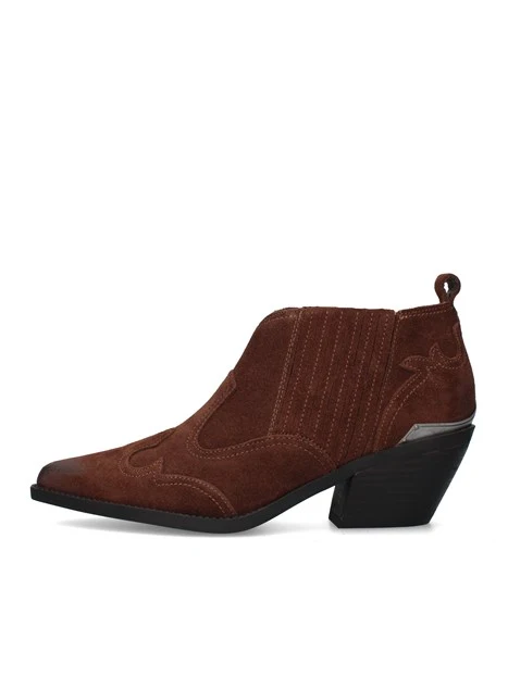 STIVALETTI TACCO ALTO TEXANI DONNA MARRONE