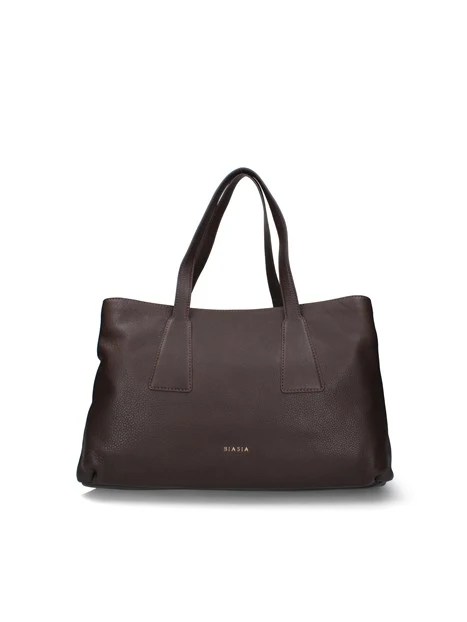 BORSA A MANO SQUADRATA IN PELLE DONNA MARRONE