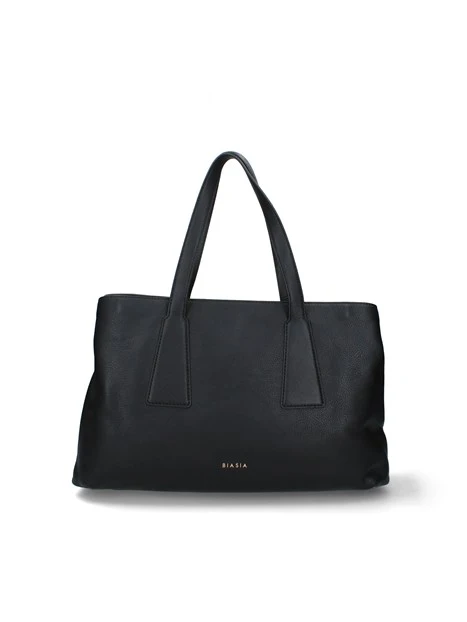 BORSA A MANO SQUADRATA IN PELLE DONNA NERO