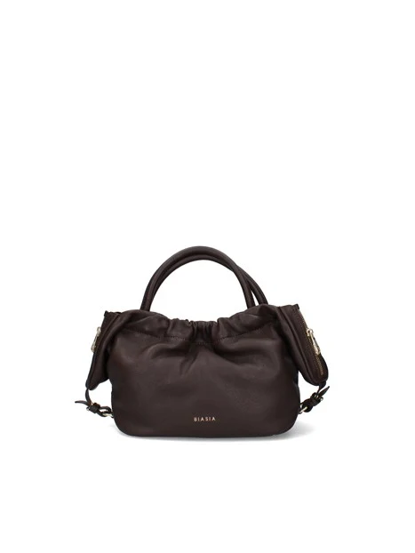 BORSA A MANO IN PELLE DONNA MARRONE