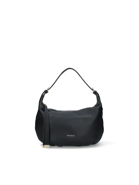 BORSA A SPALLA CON TRACOLLA IN PELLE DONNA NERO