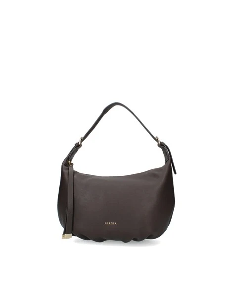 BORSA A SPALLA CON TRACOLLA IN PELLE DONNA MARRONE