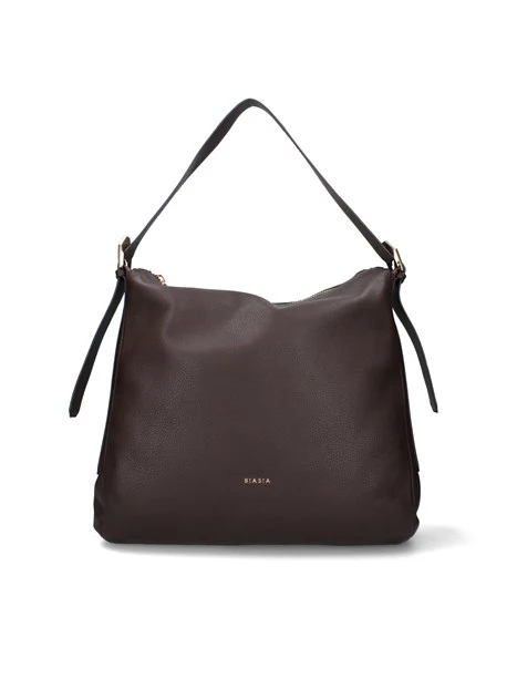 BORSA A MANO CON TRACOLLA REMOVIBILE IN PELLE DONNA MARRONE