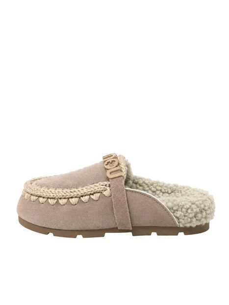 SABOT VERA PELLE E PELLICCIA DONNA BEIGE