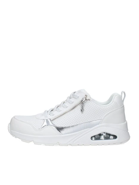 SNEAKERS BASSE CON ZIP E DETTAGLI ARGENTATI DONNA BIANCO