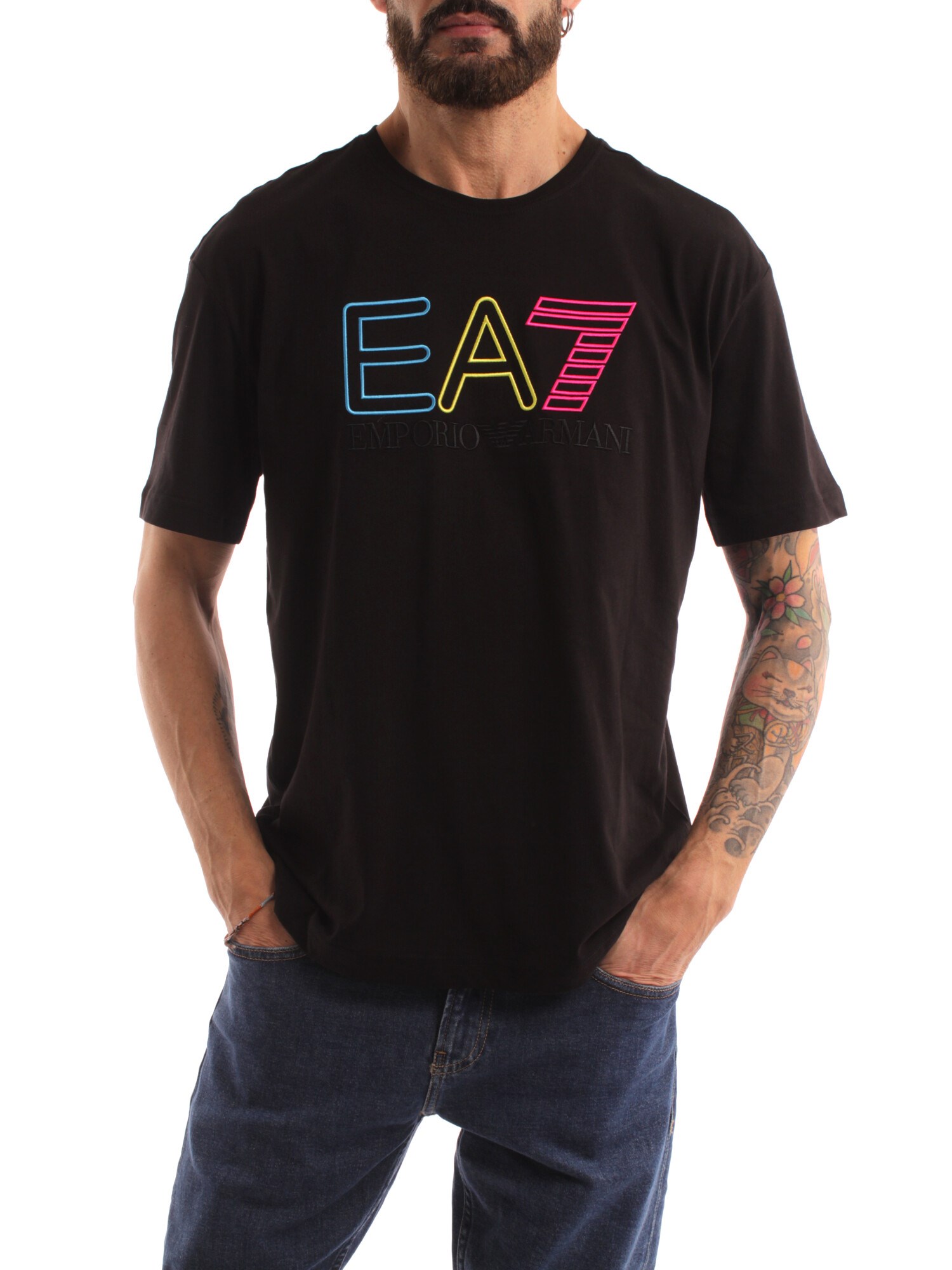 Ea7 Clothing Man Short sleeve BLACK 3RUT02