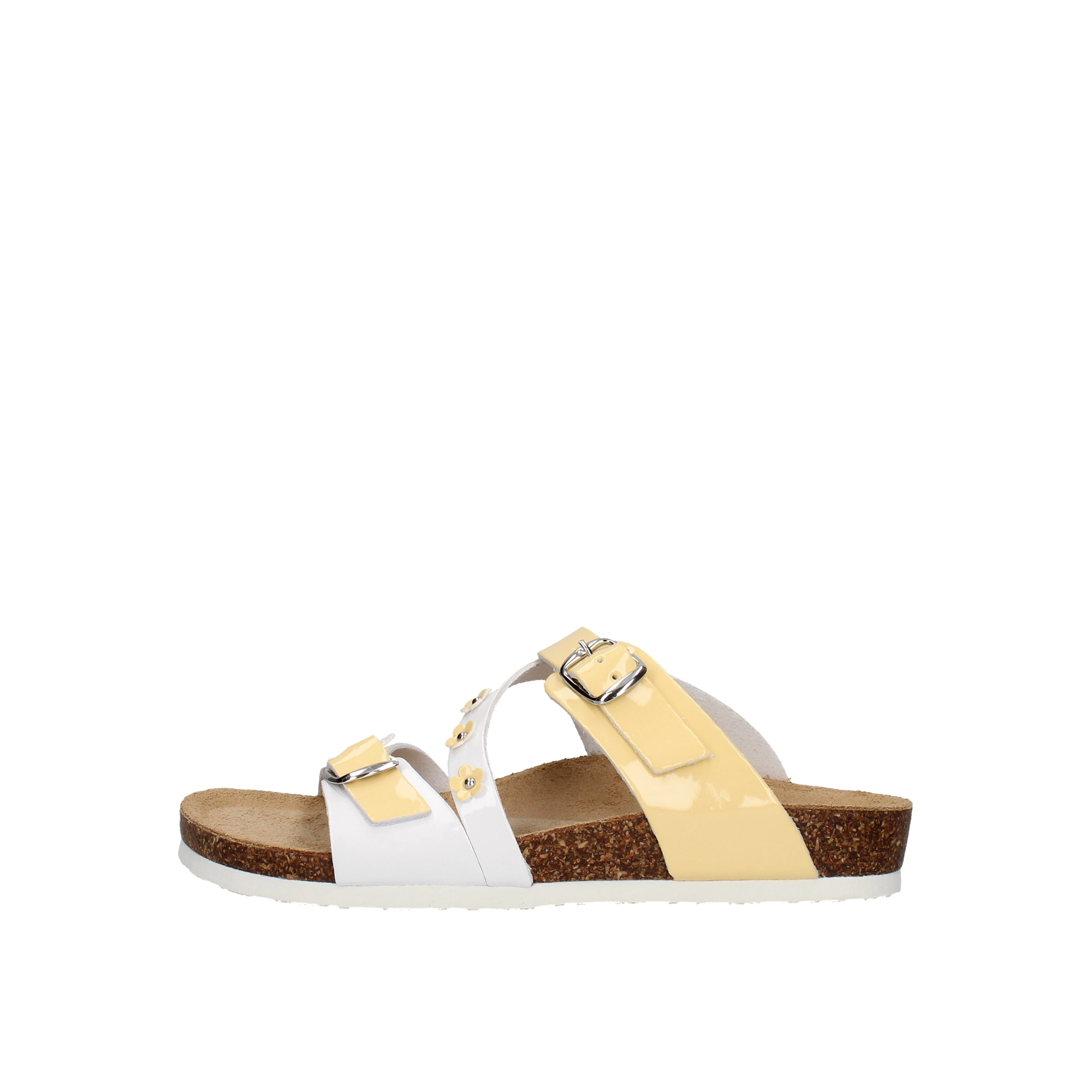 SANDALI BASSI A FASCE BICOLORE BAMBINA BIANCO