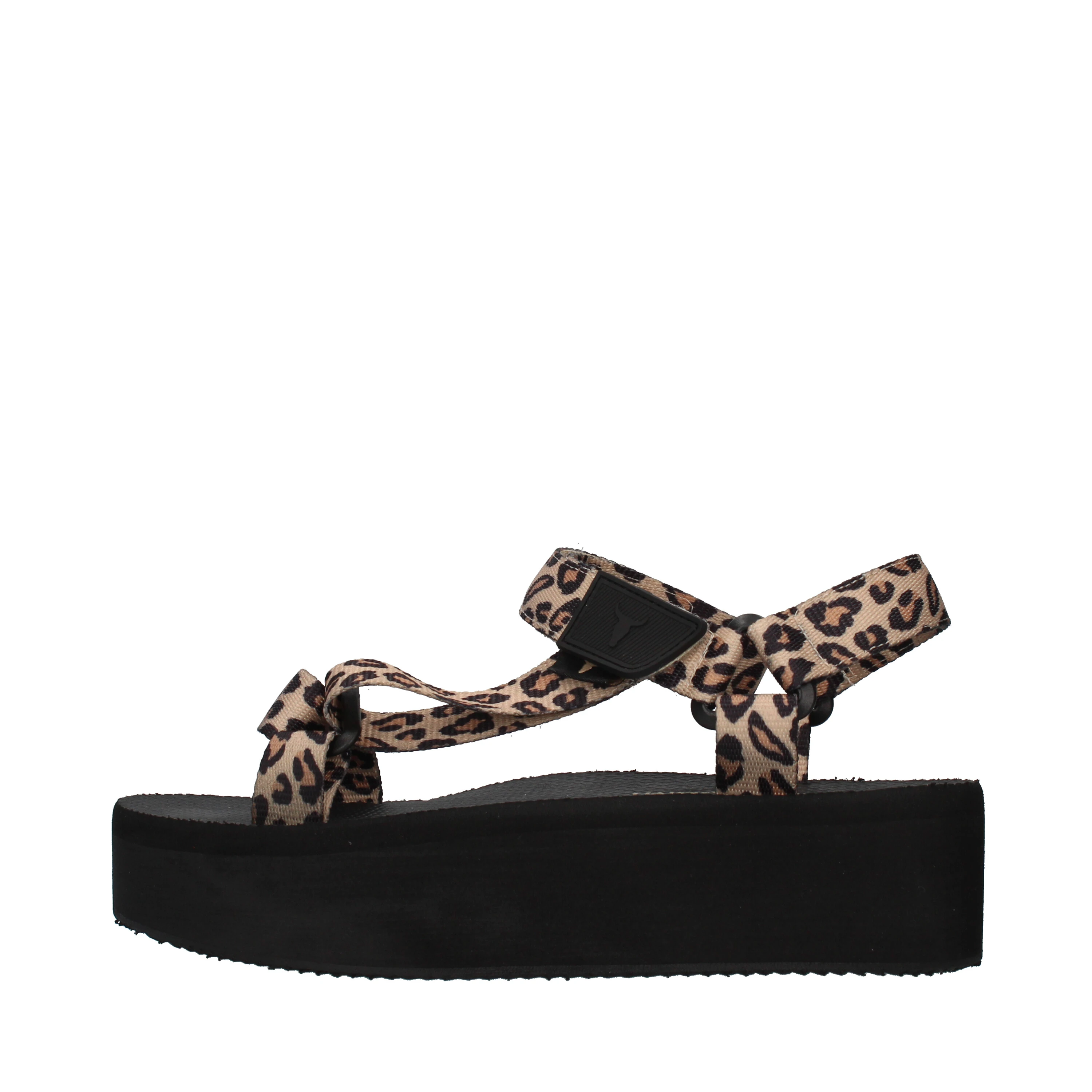 SANDALI CON ZEPPA POPPED LEOPARDATI