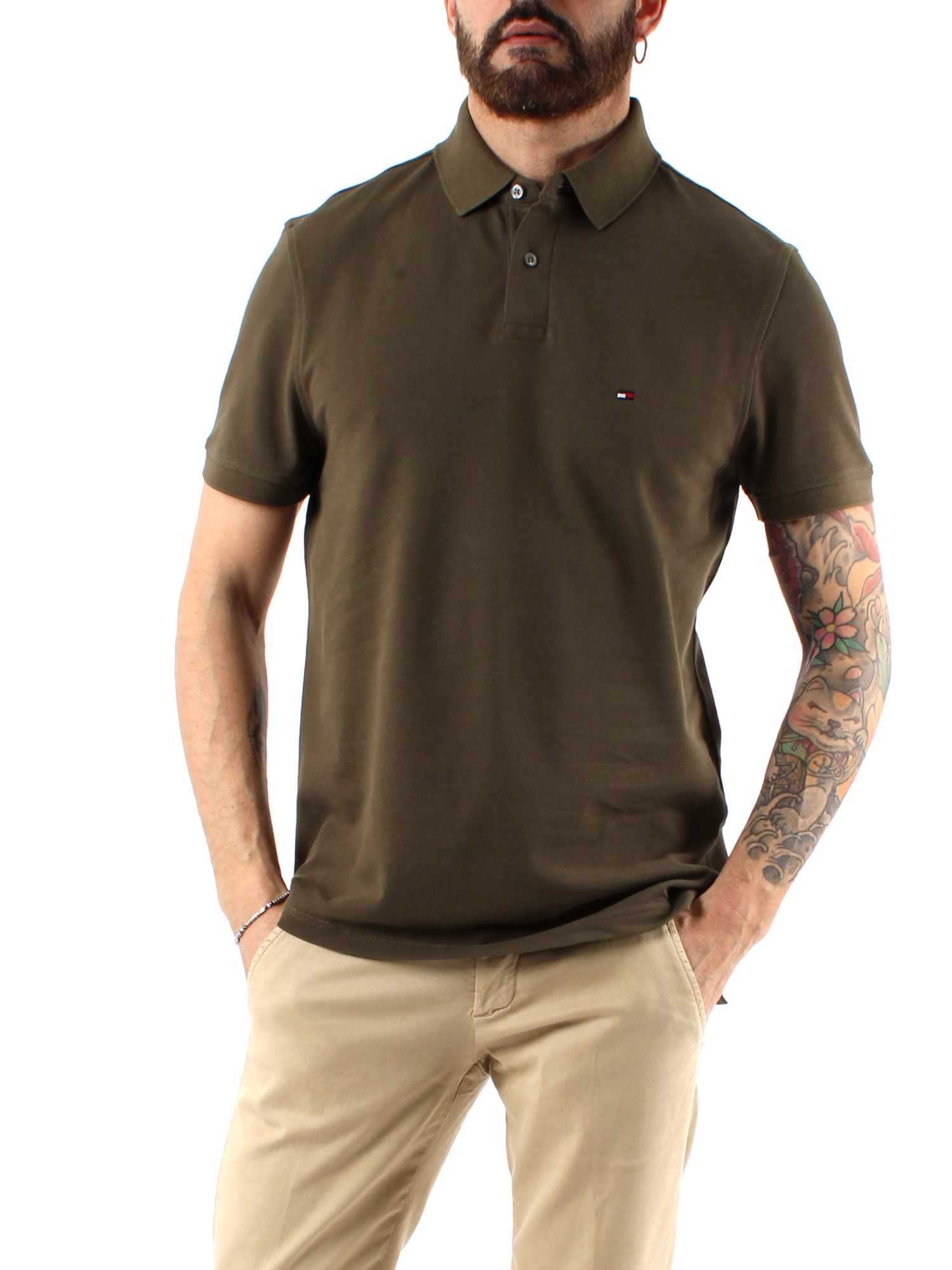 POLO MANICA CORTA IN COTONE UOMO VERDE