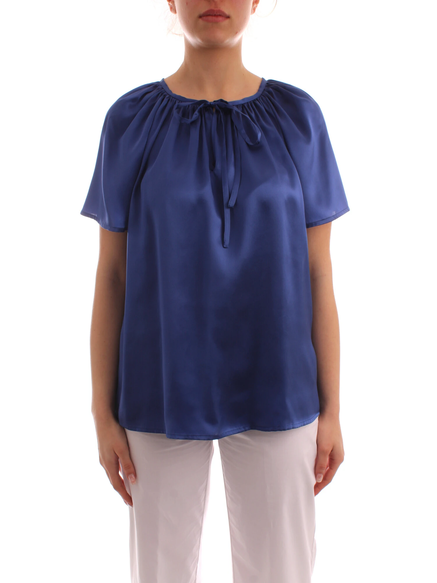 BLUSA IN SETA CON ARRICCIATURA