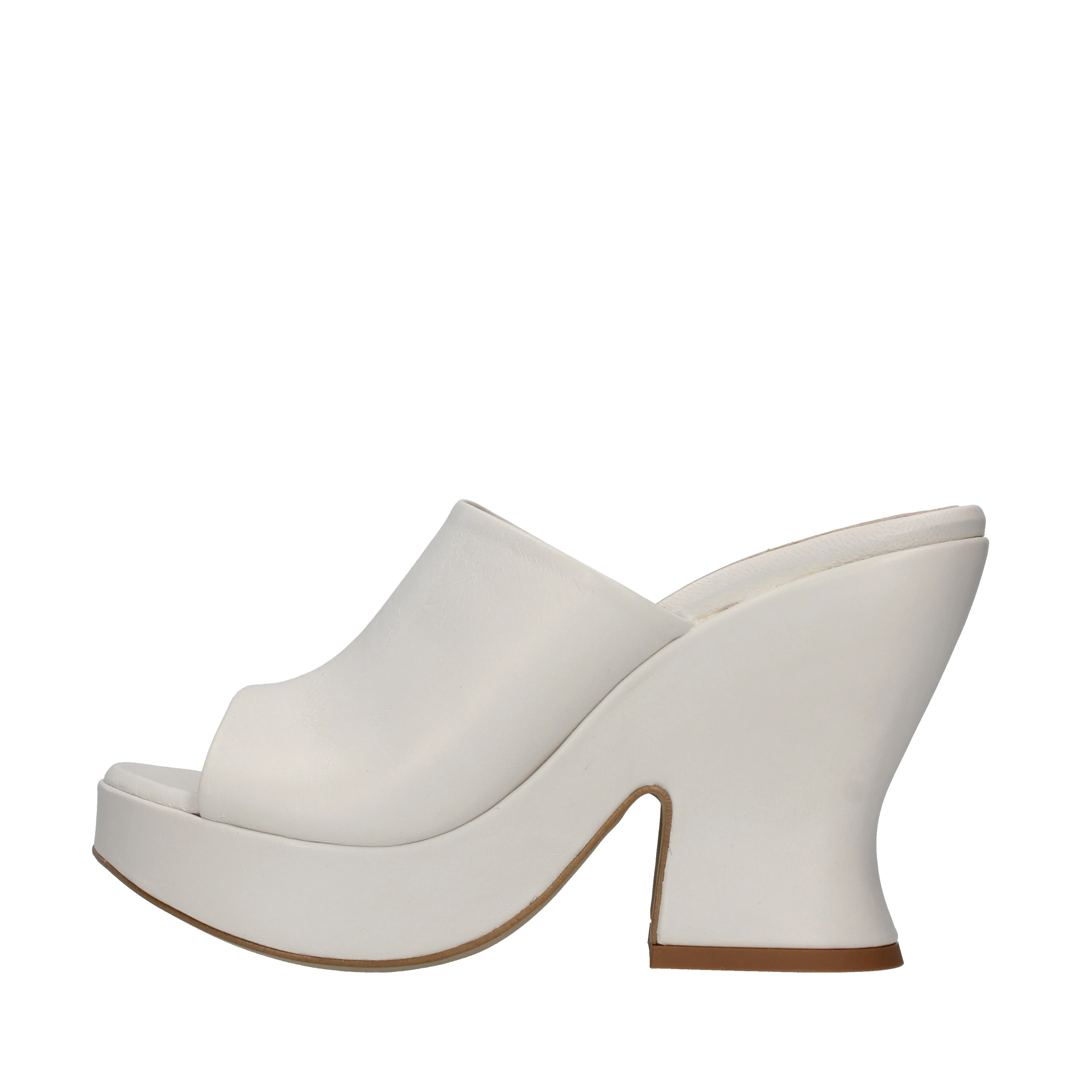 Janet Janet CIABATTE CON TACCO ALTO IN PELLE DONNA PANNA Step By Step Shop
