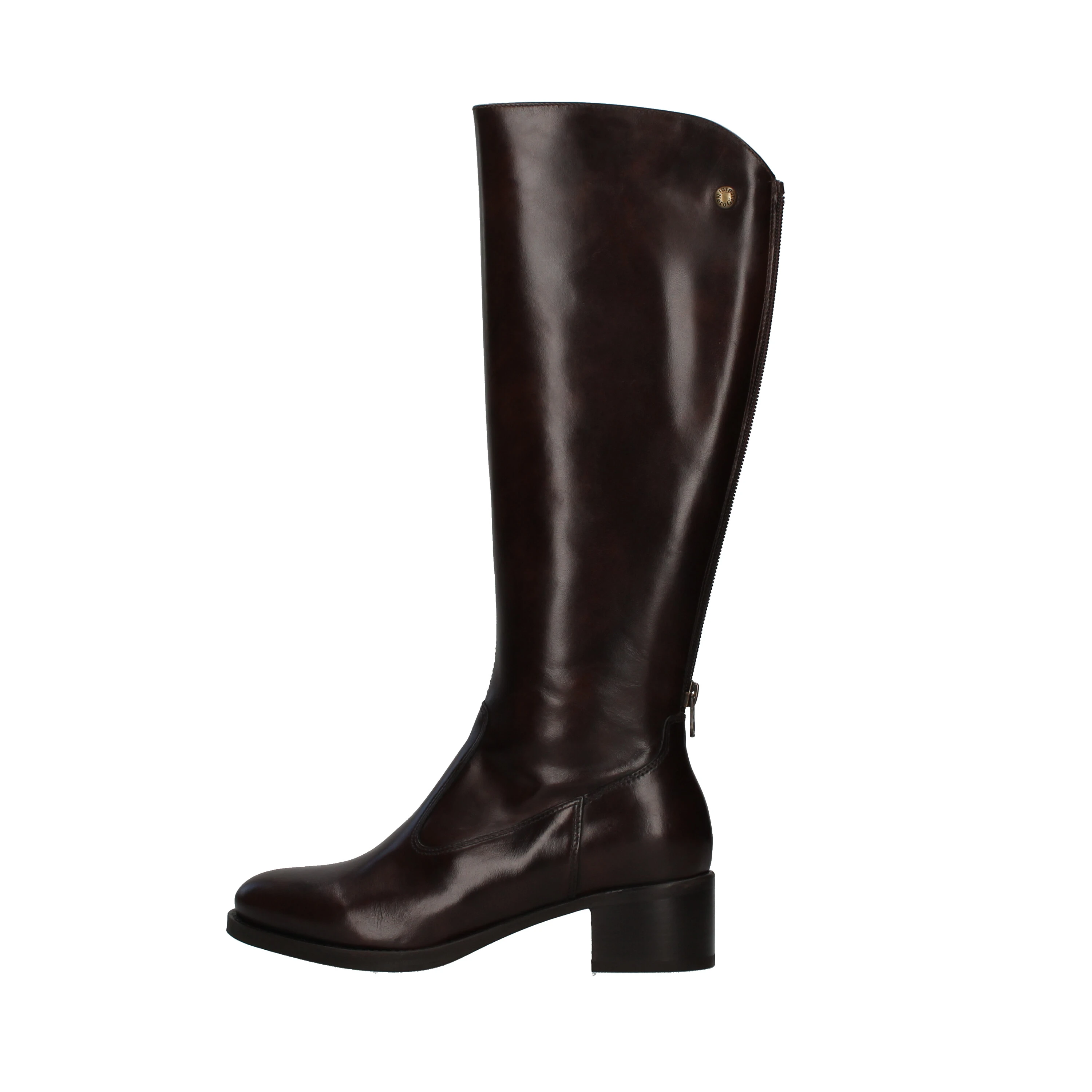 Stivali marroni con tacco nero giardini discount
