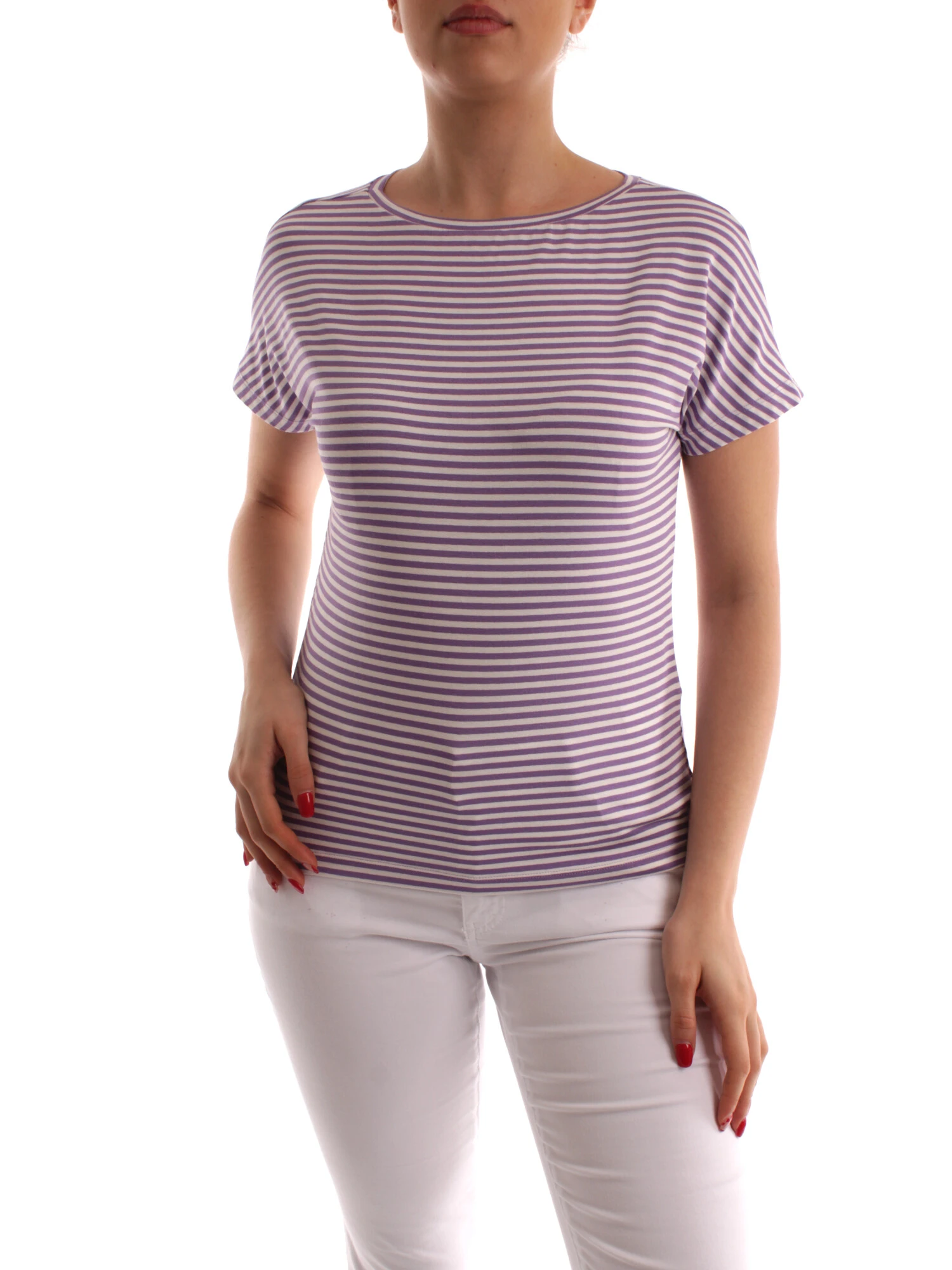 T-SHIRT A RIGHE DONNA LILLA