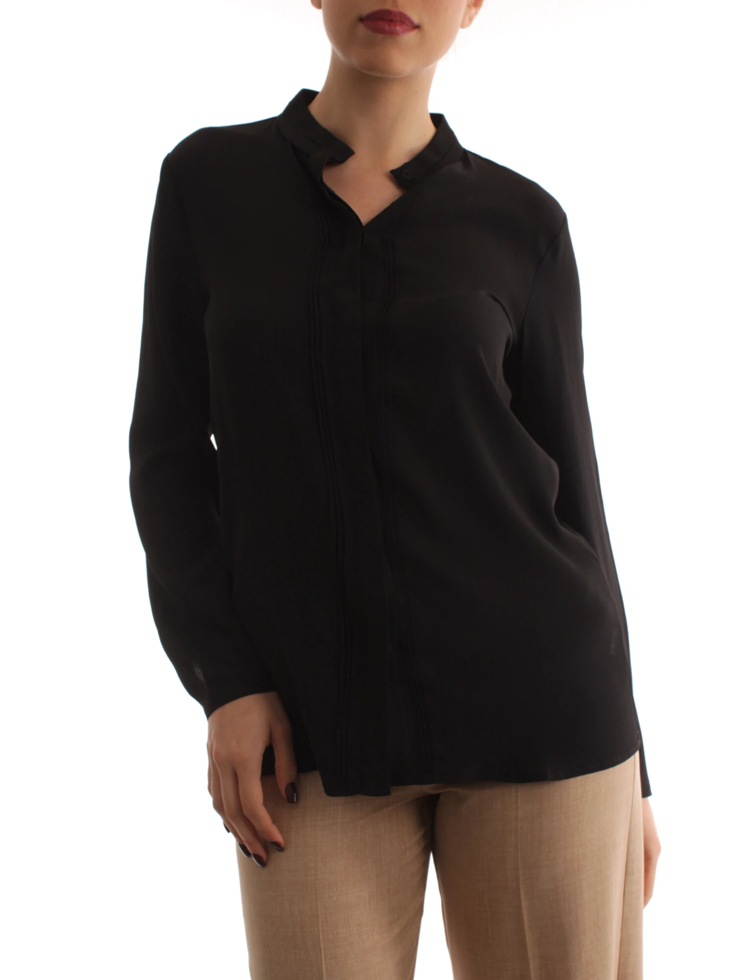 CAMICIA MISTO SETA DONNA NERO