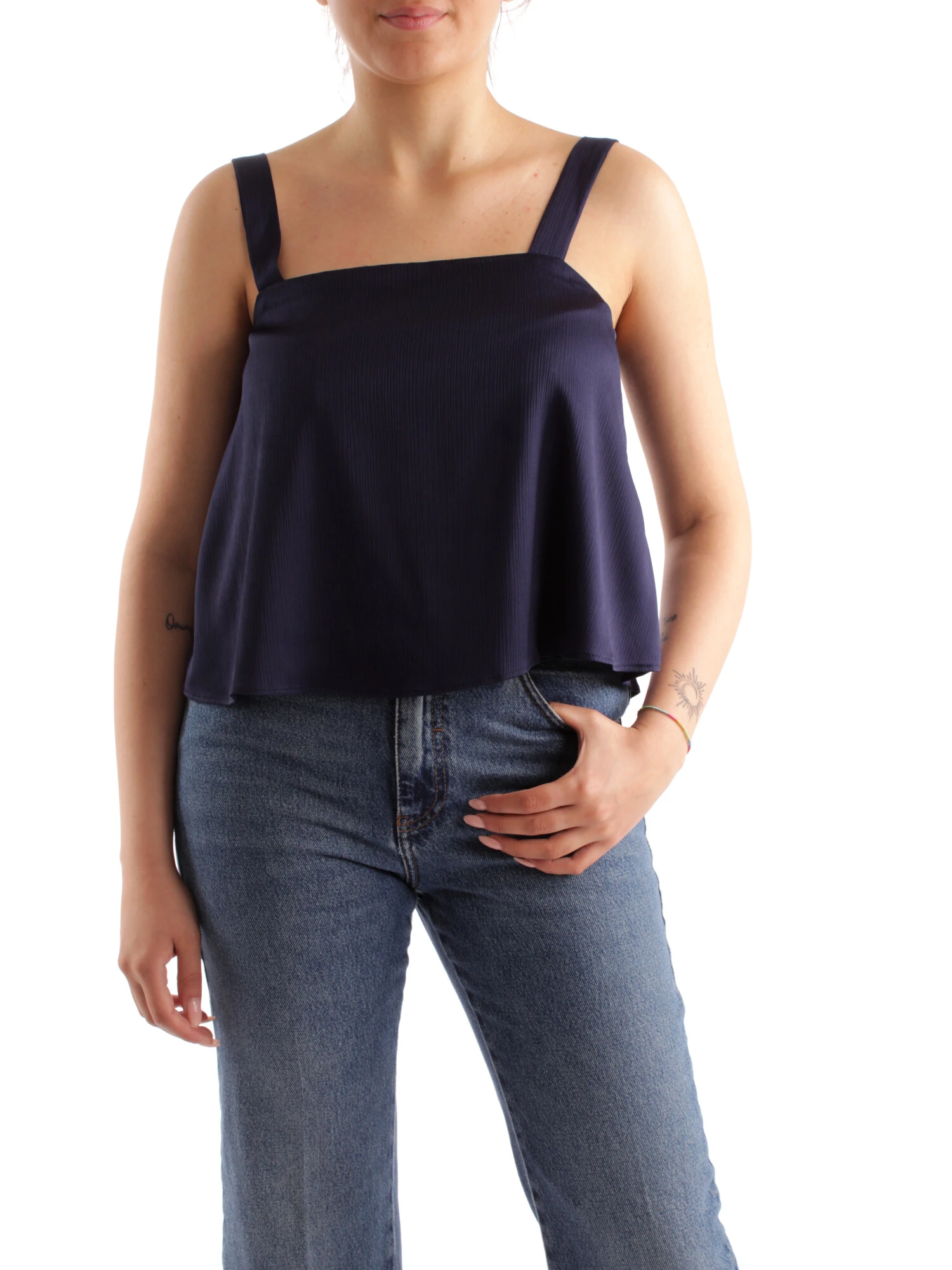 TOP IN CREPONNE DONNA BLU