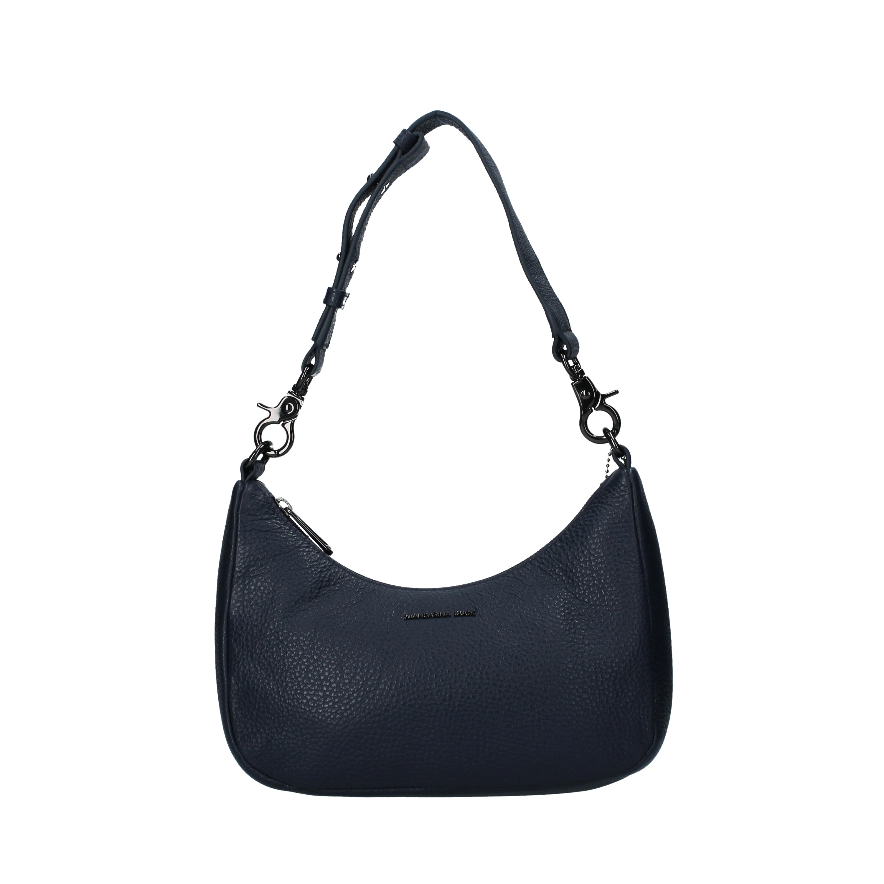 BORSA A SPALLA IN PELLE CON ZIP DONNA BLU