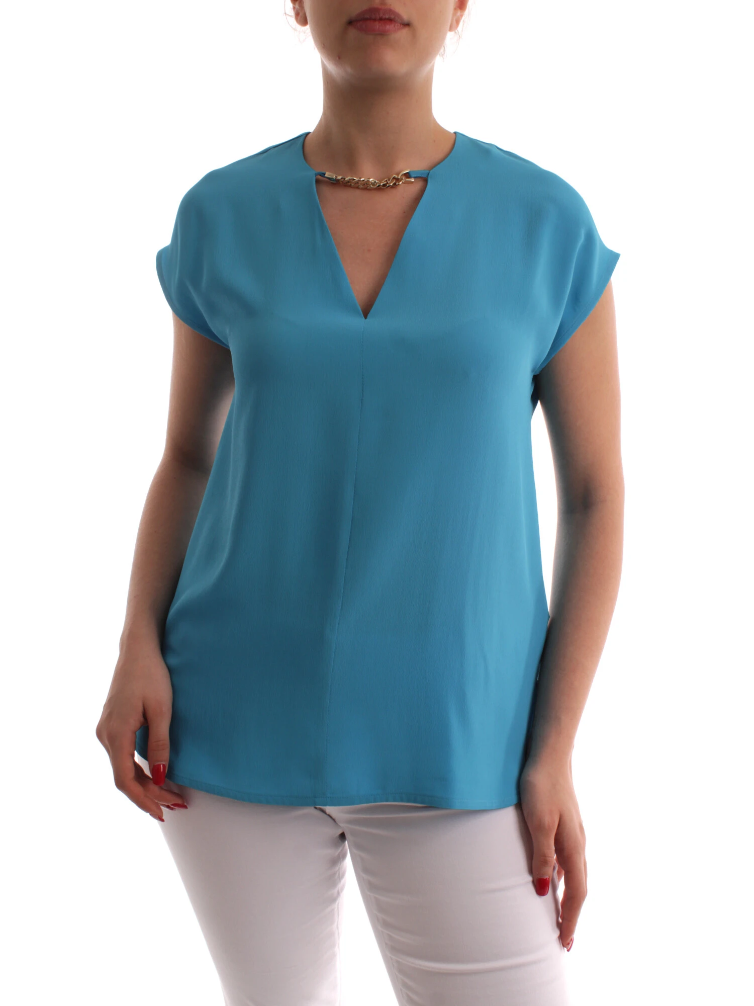 BLUSA CON CATENA DONNA TURCHESE