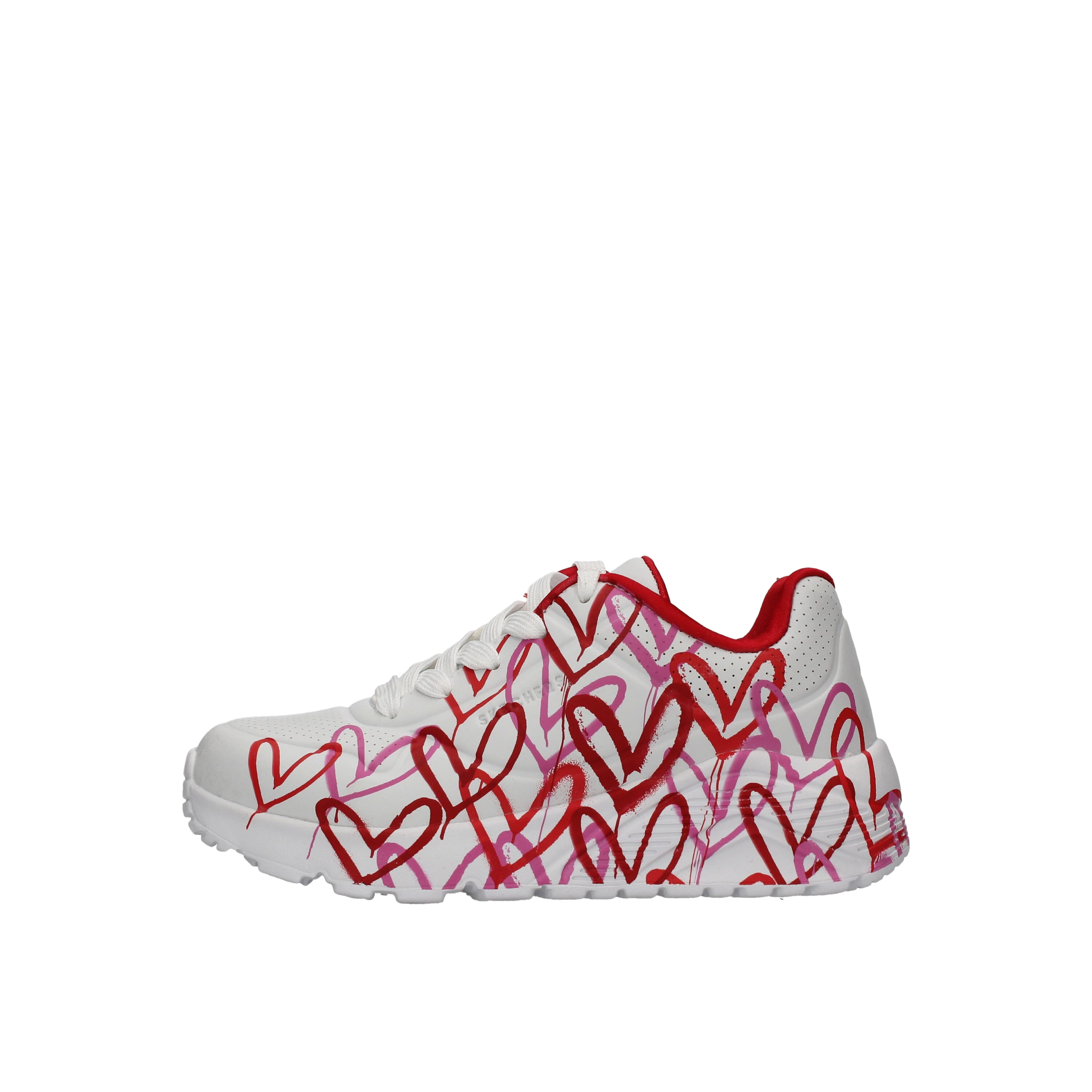 SNEAKERS CON CUORI GRAFFITI BAMBINA BIANCHE