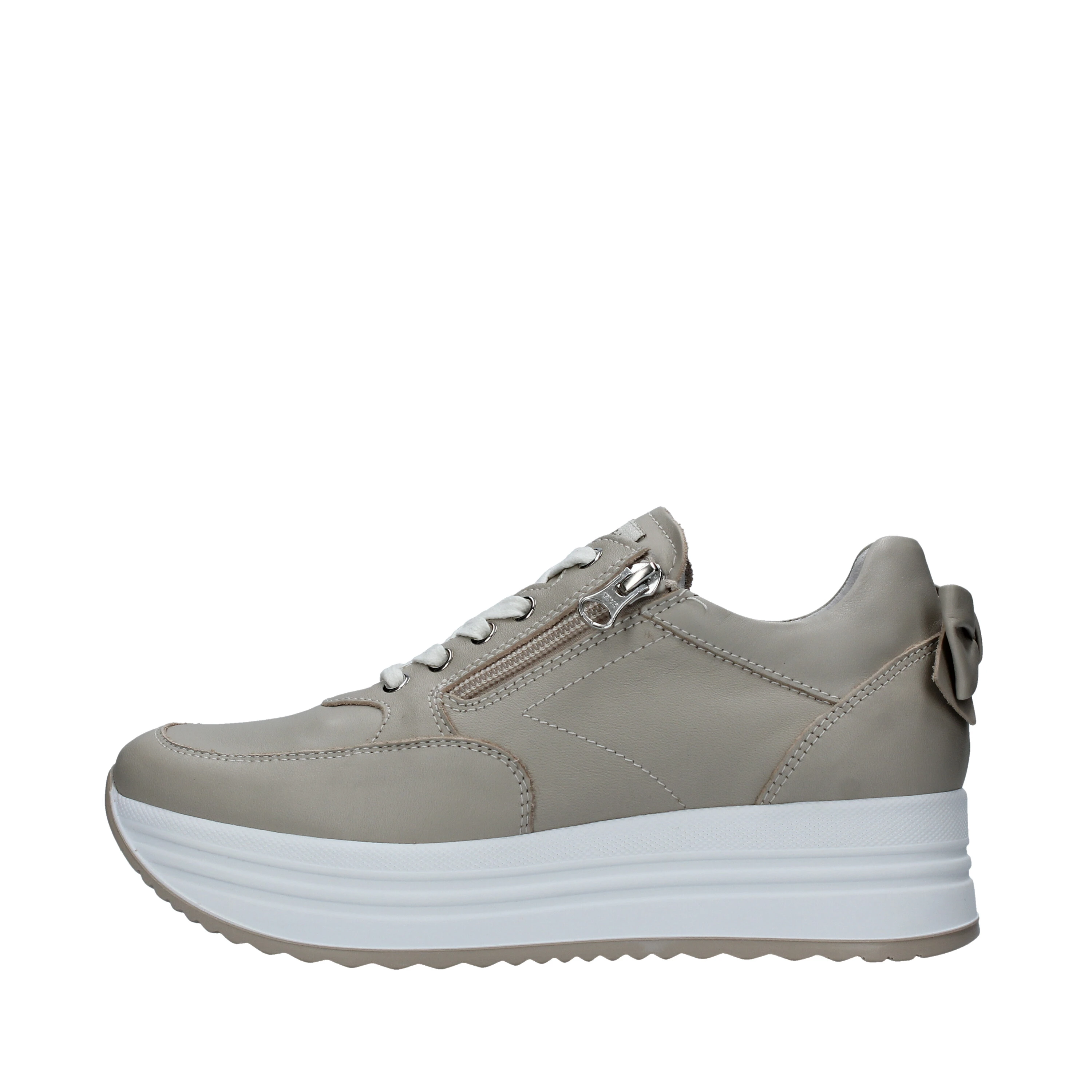 SNEAKERS CON FIOCCO E ZIP DONNA BEIGE