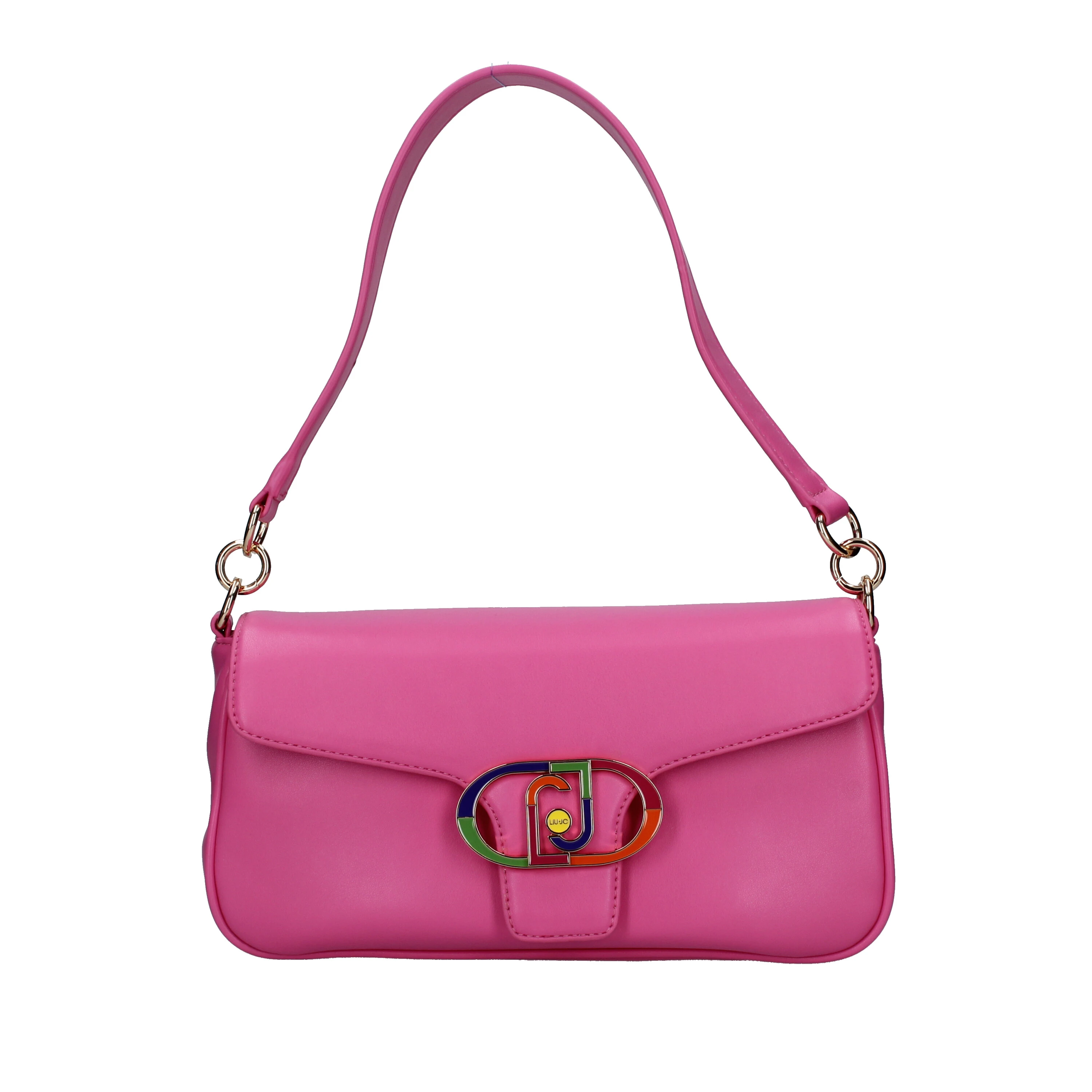 BORSA A SPALLA CON TRACOLLA COLORATA DONNA FUCSIA