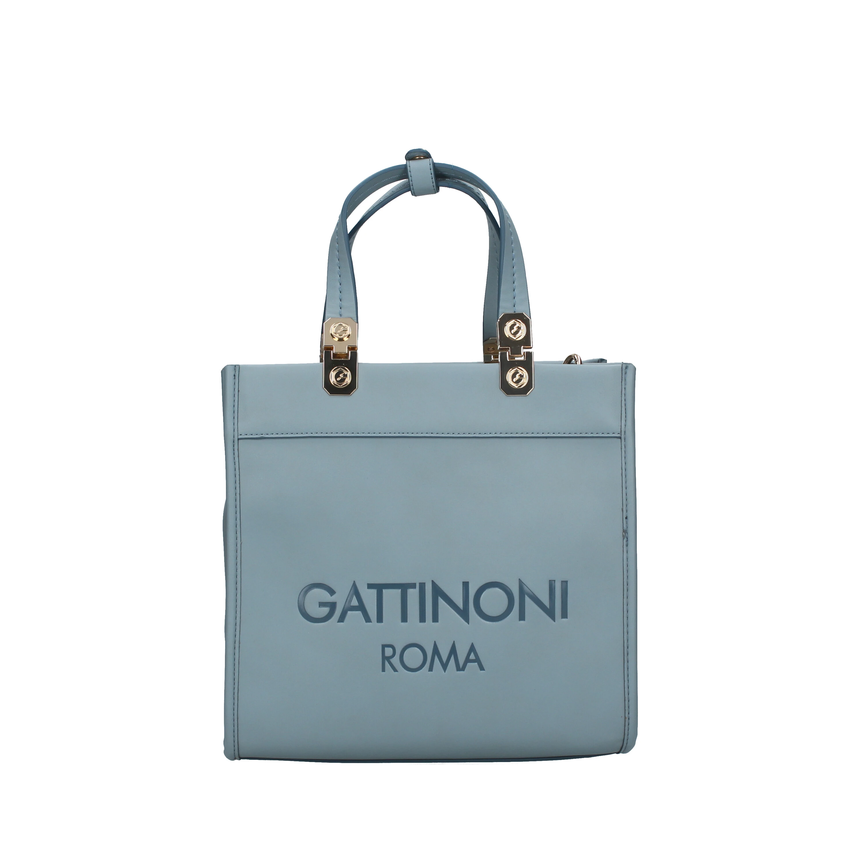 BORSA A MANO CON LOGO IN CONTRASTO AMELIA DONNA AZZURRO