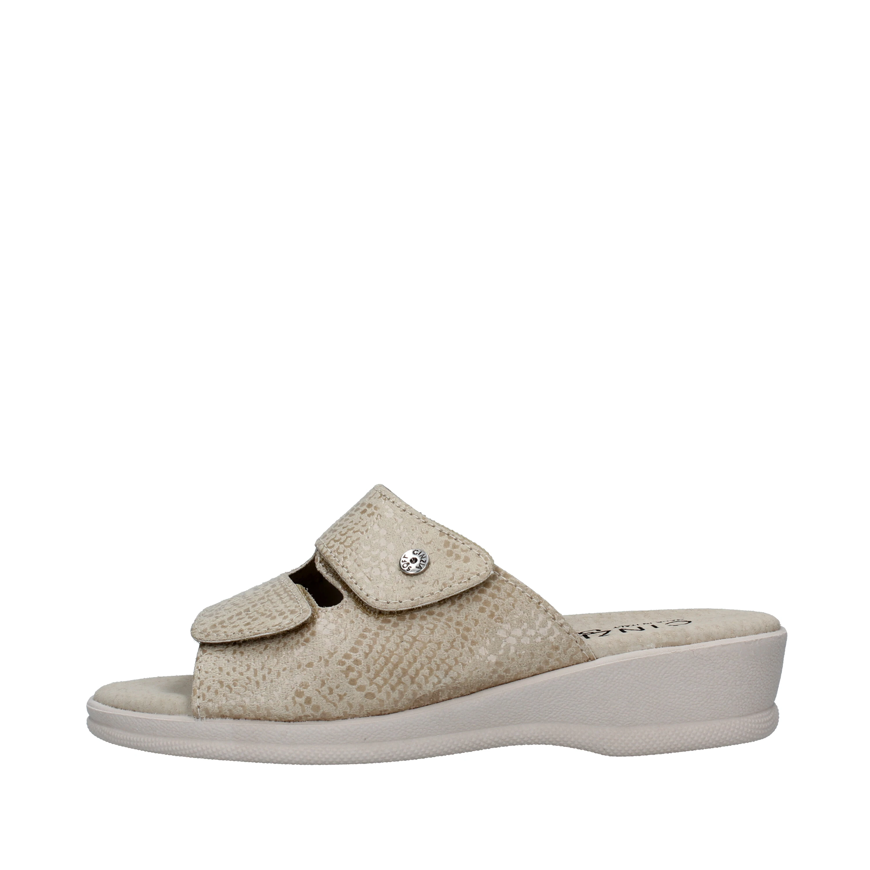 CIABATTE IN ECOPELLE A STRAPPO DONNA BEIGE