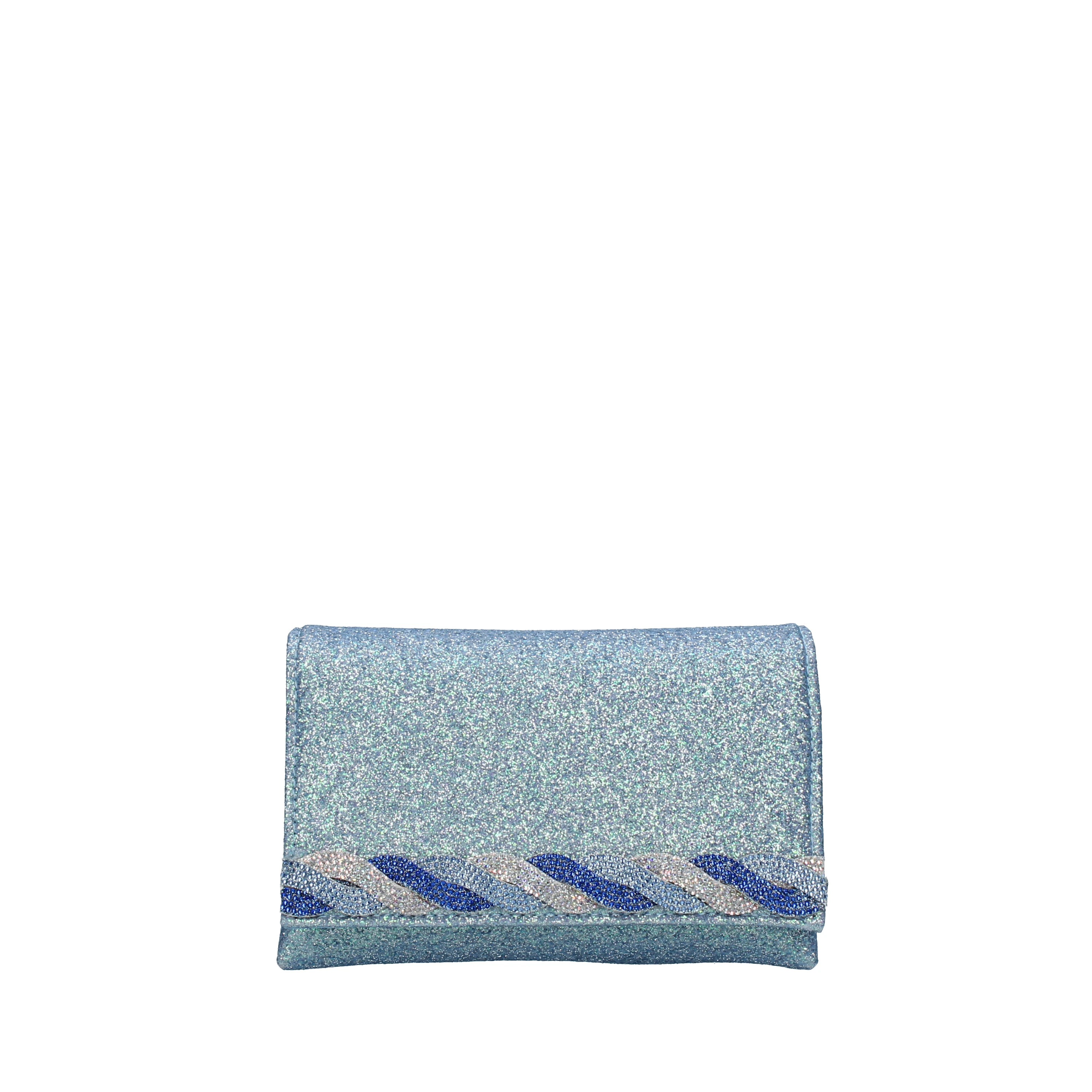 POCHETTE GLITTERATA CON INTRECCIO DONNA CELESTE