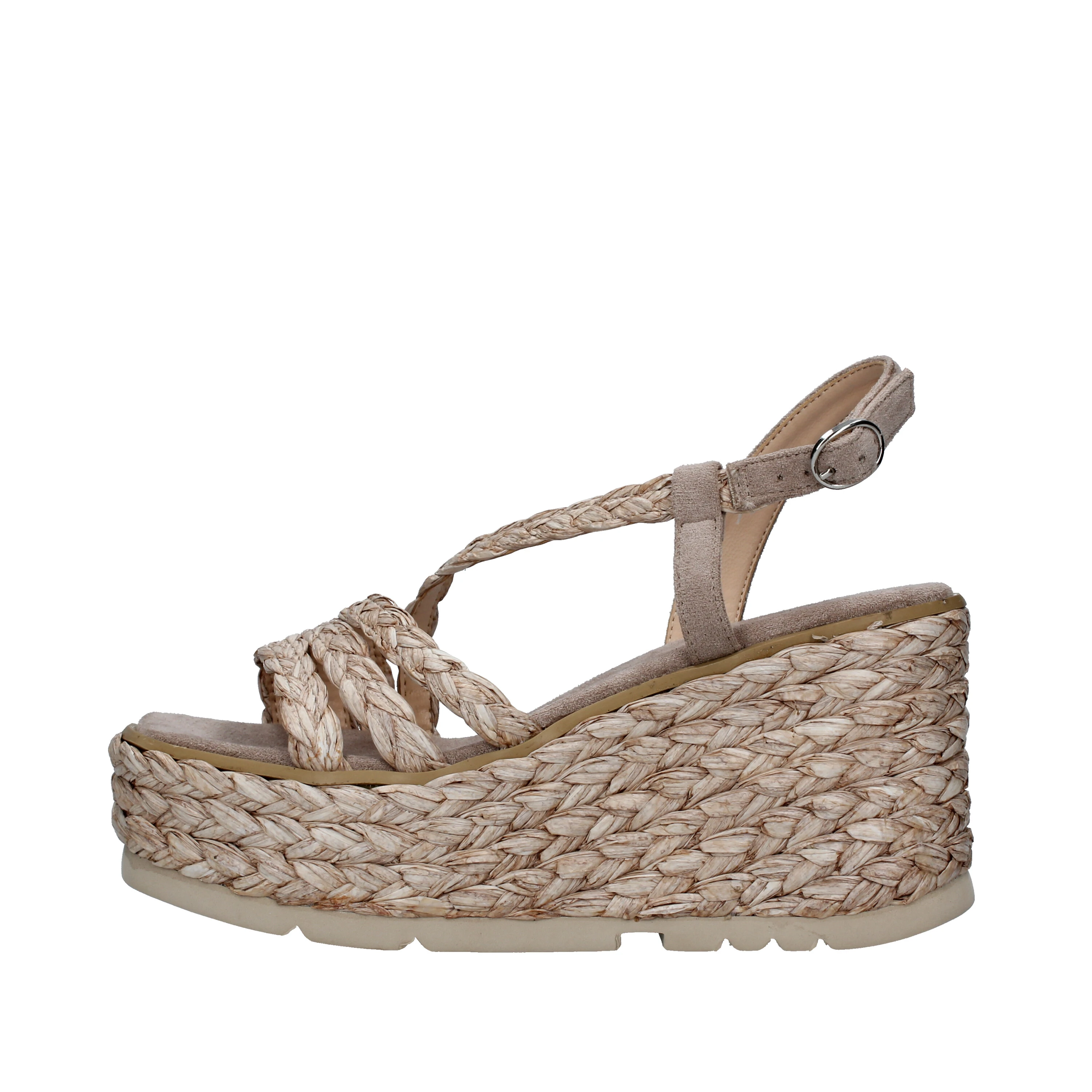 SANDALI CON ZEPPA ALTA DONNA BEIGE