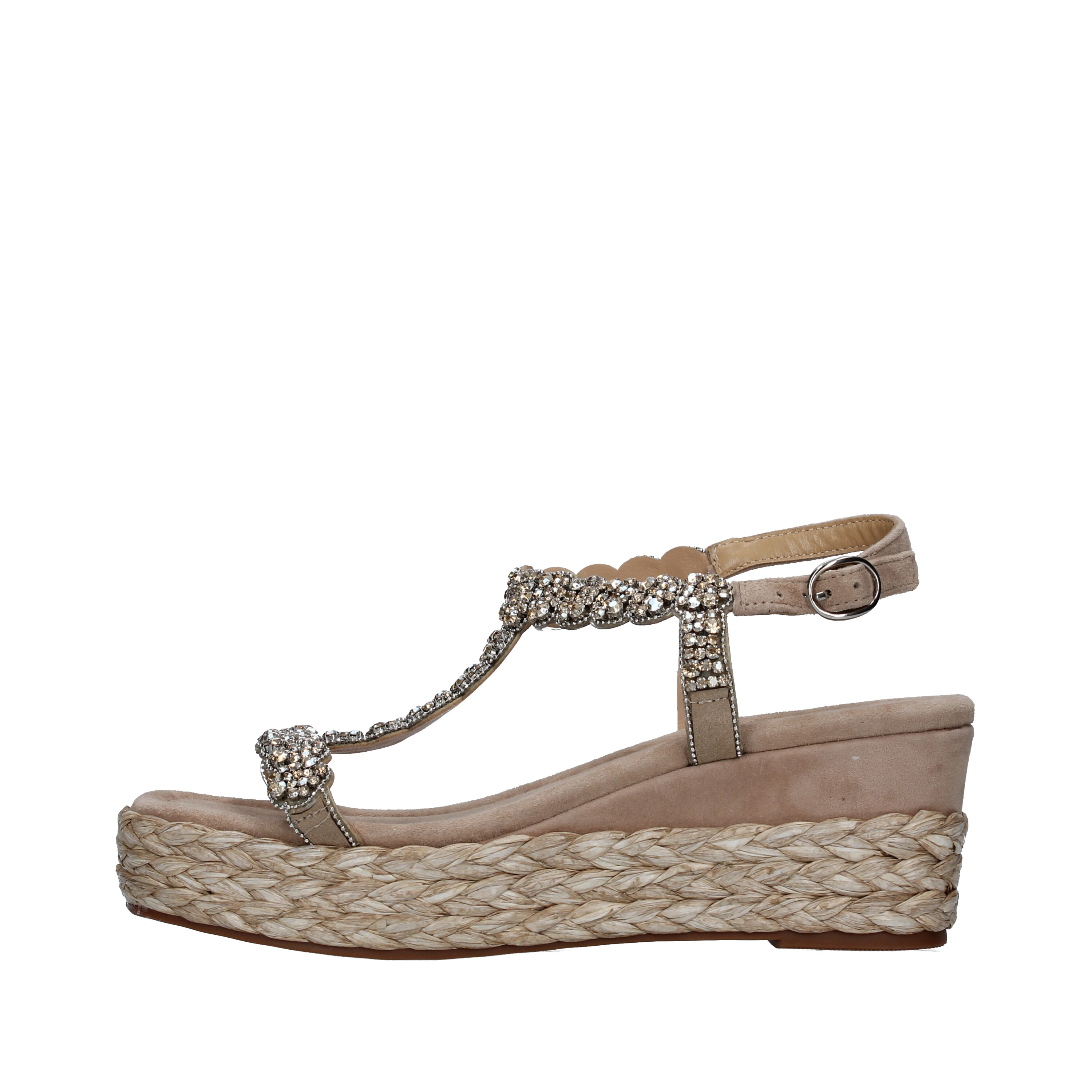 SANDALI CON PIETRE GIOIELLO DONNA BEIGE