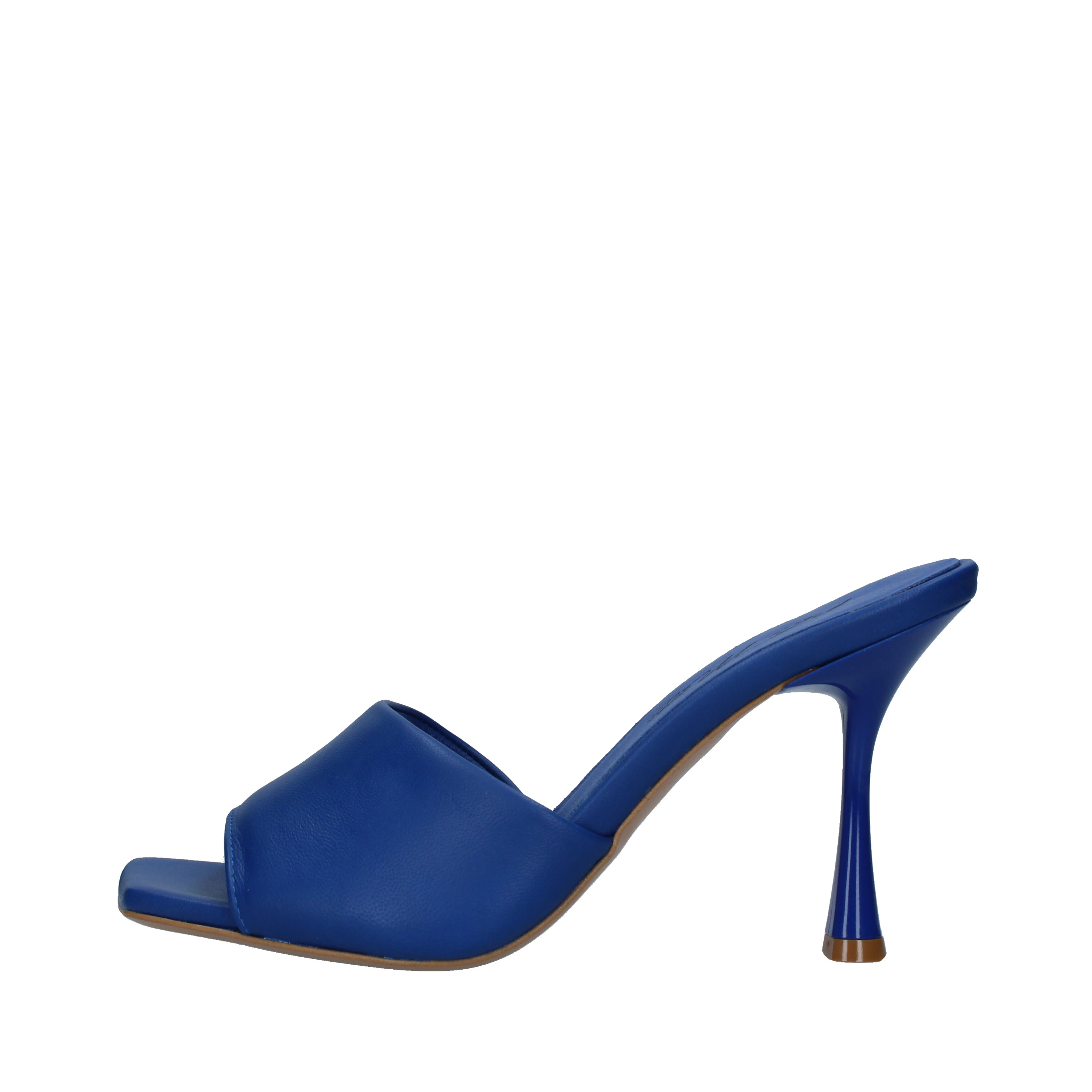 SANDALI CON TACCO EFFETTO VERNICE DONNA BLU