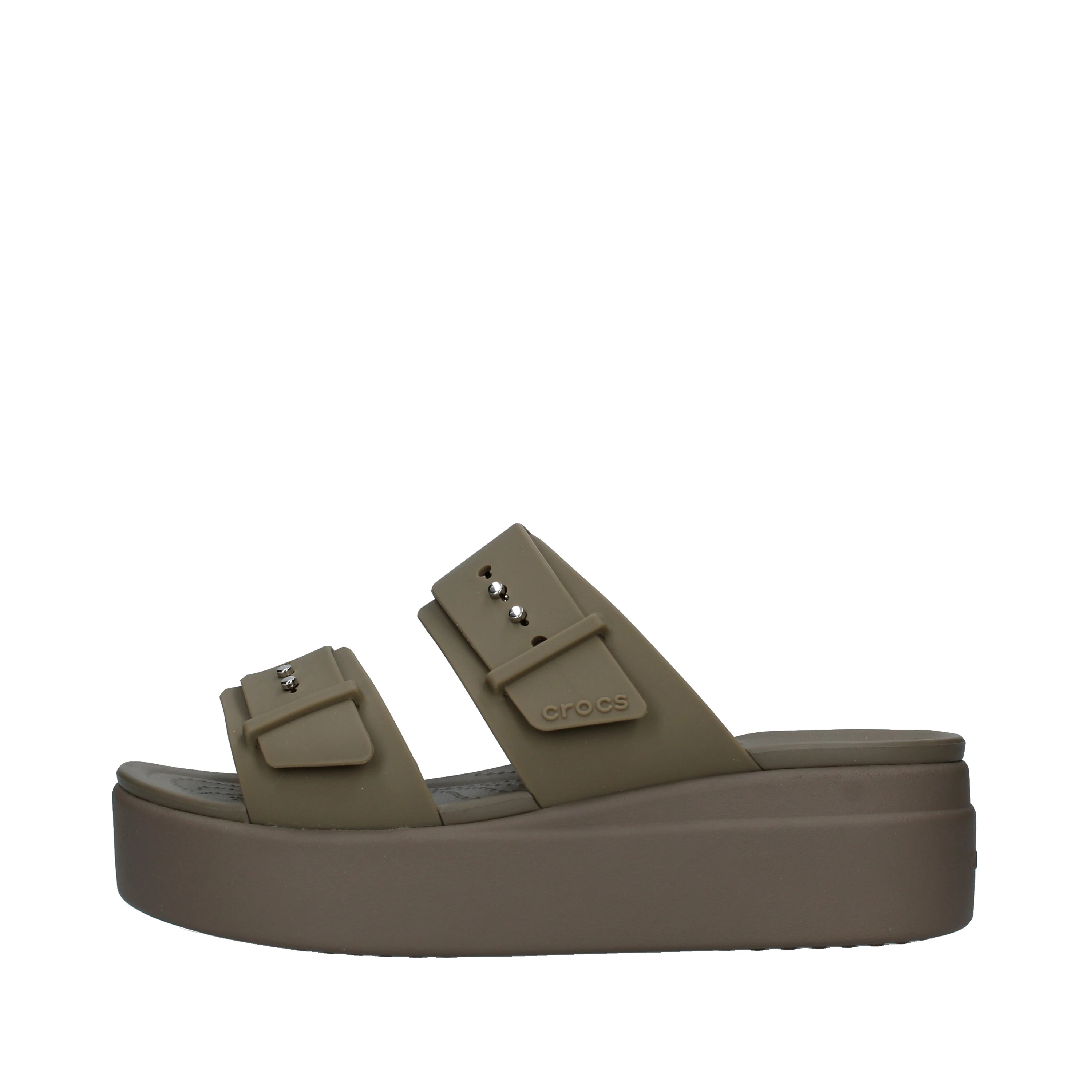 SANDALI CON ZEPPA BROOKLYN BUCKLE DONNA VERDE SCURO