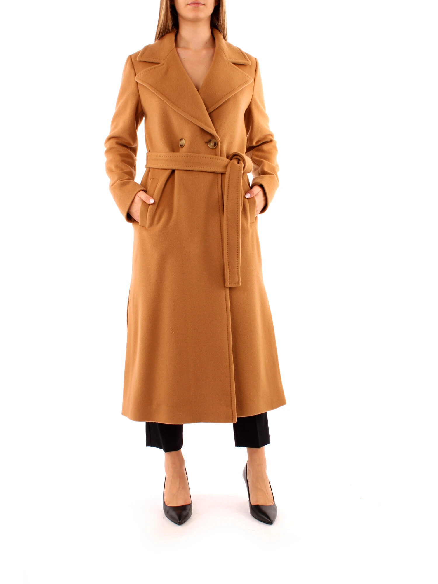 CAPPOTTO LUNGO IN LANA VERGINE MONOPETTO DONNA BEIGE