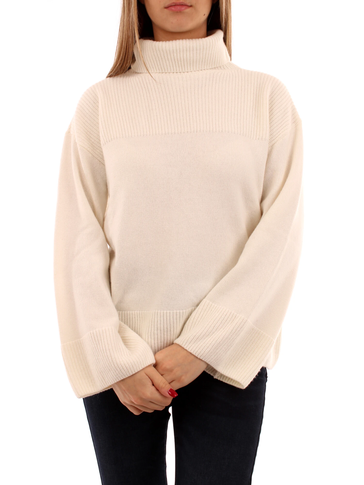 MAGLIA DOLCEVITA MISTO CASHMERE DONNA BIANCO