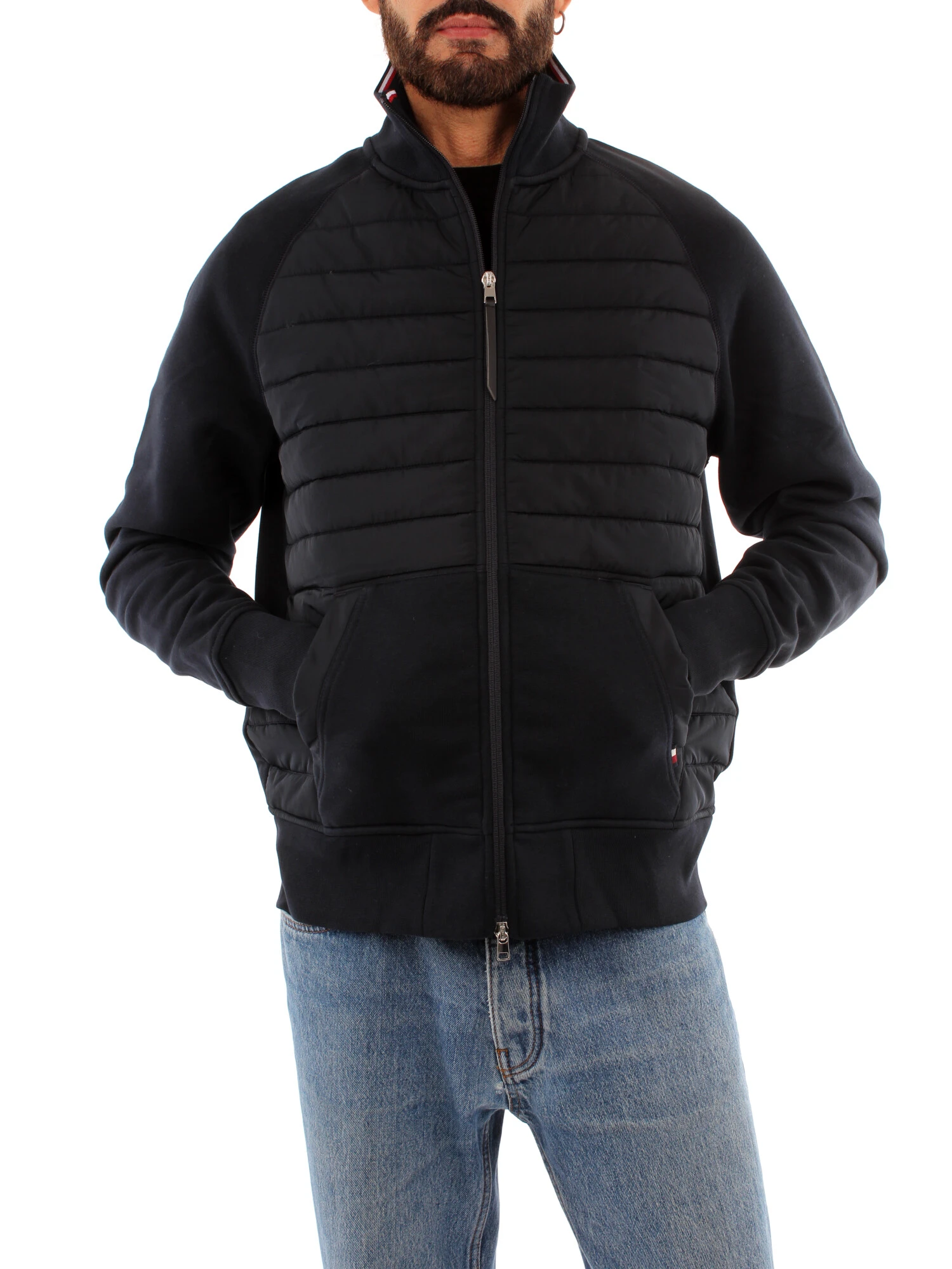 FELPA CON ZIP IMBOTTITO FRONTALMENTE UOMO BLU