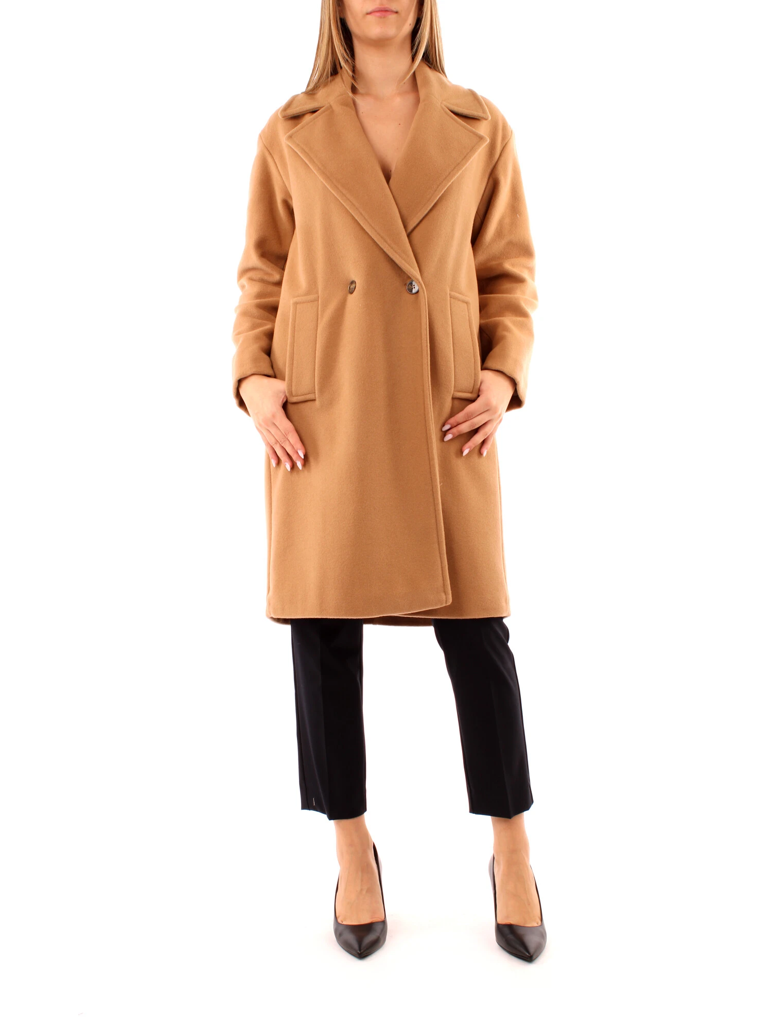 CAPPOTTO LUNGO DOPPIOPETTO DONNA BEIGE