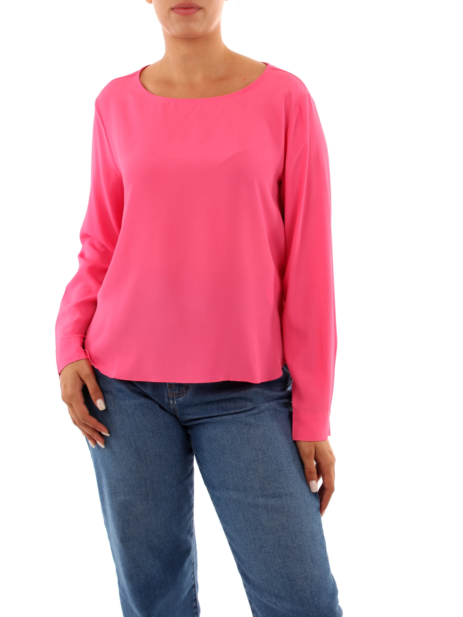 BLUSA IN MISTO SETA DONNA ROSA SHOCKING