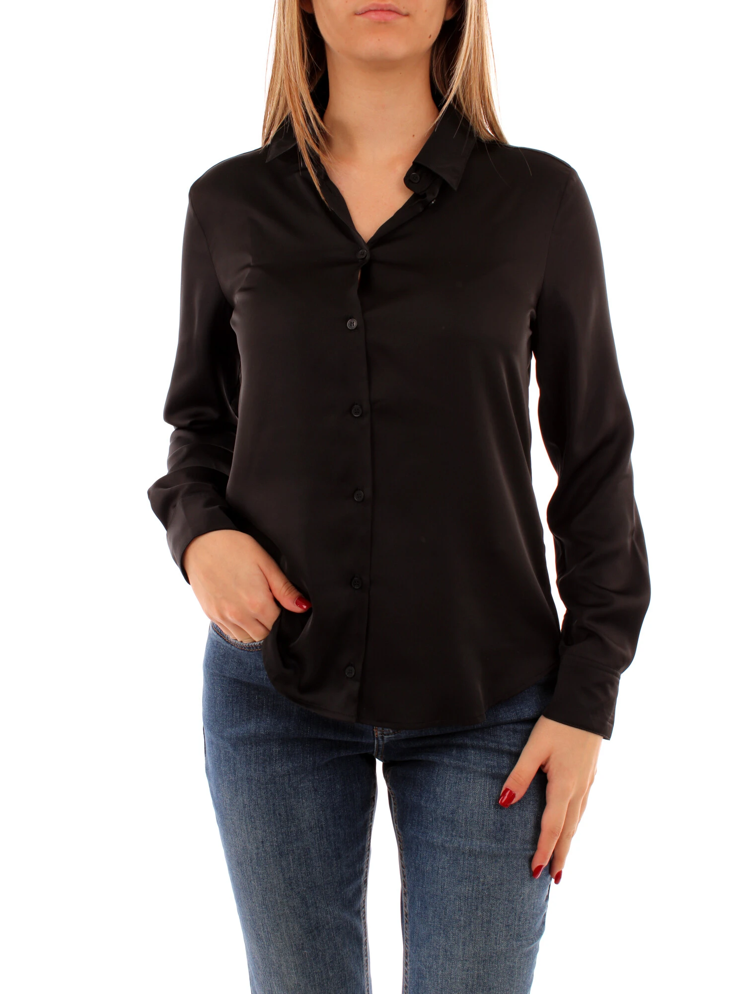 CAMICIA IN RASO DONNA NERO